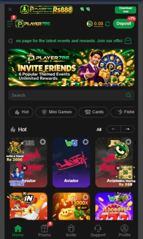 Player786 game lobby